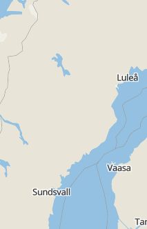 Översiktskarta som visar hela Sverige med en markör som visar ungefär var händelsen inträffat