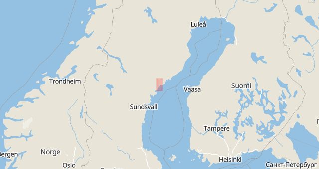 Karta som med röd fyrkant ramar in Torggatan, Örnsköldsvik, Västernorrlands län