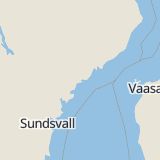 Karta som med röd fyrkant ramar in Domsjö, Örnsköldsvik, Västernorrlands län