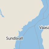 Karta som med röd fyrkant ramar in Örnsköldsvik, Domsjö, Järvsta, Lungvik, Västernorrlands län