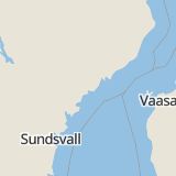 Karta som med röd fyrkant ramar in Arnäsvall, Örnsköldsvik, Västernorrlands län