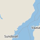 Karta som med röd fyrkant ramar in Sollefteå, Graninge, Örnsköldsvik, Trehörningsjö, Västernorrlands län