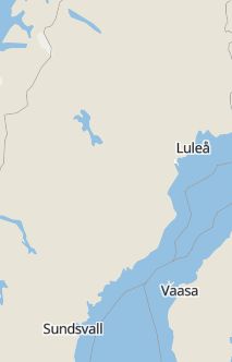 Översiktskarta som visar hela Sverige med en markör som visar ungefär var händelsen inträffat