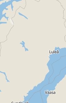 Översiktskarta som visar hela Sverige med en markör som visar ungefär var händelsen inträffat