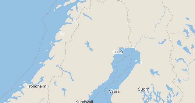 Karta som med röd fyrkant ramar in Arvidsjaur, Luleå, Bergnäset, Piteå, Kiruna, Norrfjärden, Norrbottens län