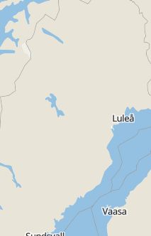 Översiktskarta som visar hela Sverige med en markör som visar ungefär var händelsen inträffat