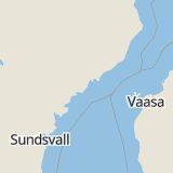 Karta som med röd fyrkant ramar in Grundsunda, Örnsköldsvik, Västernorrlands län