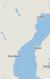 Översiktskarta som visar hela Sverige med en markör som visar ungefär var händelsen inträffat