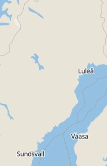 Översiktskarta som visar hela Sverige med en markör som visar ungefär var händelsen inträffat