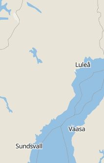 Översiktskarta som visar hela Sverige med en markör som visar ungefär var händelsen inträffat