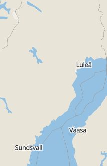 Översiktskarta som visar hela Sverige med en markör som visar ungefär var händelsen inträffat