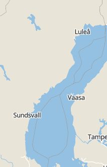 Översiktskarta som visar hela Sverige med en markör som visar ungefär var händelsen inträffat