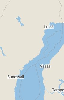 Översiktskarta som visar hela Sverige med en markör som visar ungefär var händelsen inträffat