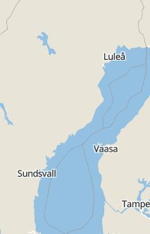 Översiktskarta som visar hela Sverige med en markör som visar ungefär var händelsen inträffat