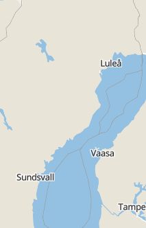 Översiktskarta som visar hela Sverige med en markör som visar ungefär var händelsen inträffat