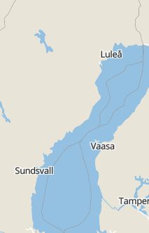 Översiktskarta som visar hela Sverige med en markör som visar ungefär var händelsen inträffat