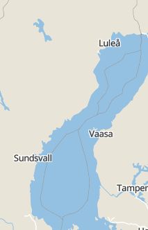 Översiktskarta som visar hela Sverige med en markör som visar ungefär var händelsen inträffat