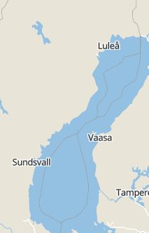 Översiktskarta som visar hela Sverige med en markör som visar ungefär var händelsen inträffat