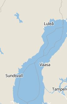 Översiktskarta som visar hela Sverige med en markör som visar ungefär var händelsen inträffat