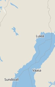 Översiktskarta som visar hela Sverige med en markör som visar ungefär var händelsen inträffat