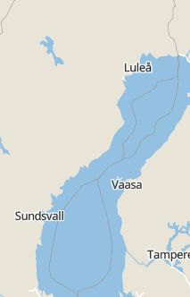 Översiktskarta som visar hela Sverige med en markör som visar ungefär var händelsen inträffat