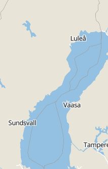 Översiktskarta som visar hela Sverige med en markör som visar ungefär var händelsen inträffat