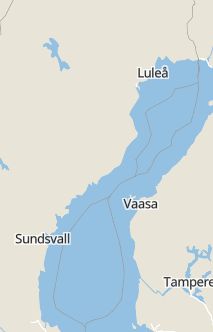 Översiktskarta som visar hela Sverige med en markör som visar ungefär var händelsen inträffat