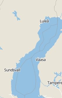 Översiktskarta som visar hela Sverige med en markör som visar ungefär var händelsen inträffat