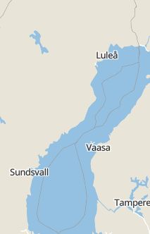 Översiktskarta som visar hela Sverige med en markör som visar ungefär var händelsen inträffat