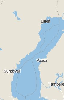 Översiktskarta som visar hela Sverige med en markör som visar ungefär var händelsen inträffat