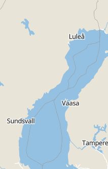 Översiktskarta som visar hela Sverige med en markör som visar ungefär var händelsen inträffat
