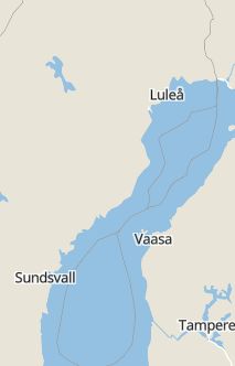 Översiktskarta som visar hela Sverige med en markör som visar ungefär var händelsen inträffat