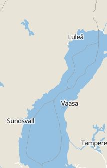 Översiktskarta som visar hela Sverige med en markör som visar ungefär var händelsen inträffat