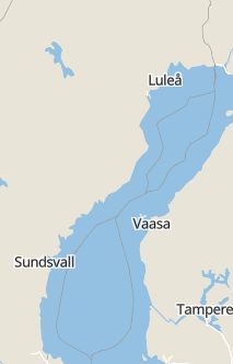 Översiktskarta som visar hela Sverige med en markör som visar ungefär var händelsen inträffat