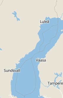 Översiktskarta som visar hela Sverige med en markör som visar ungefär var händelsen inträffat