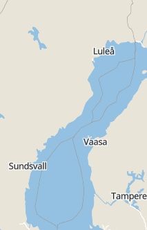Översiktskarta som visar hela Sverige med en markör som visar ungefär var händelsen inträffat