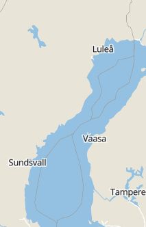 Översiktskarta som visar hela Sverige med en markör som visar ungefär var händelsen inträffat