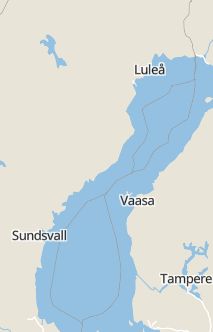 Översiktskarta som visar hela Sverige med en markör som visar ungefär var händelsen inträffat