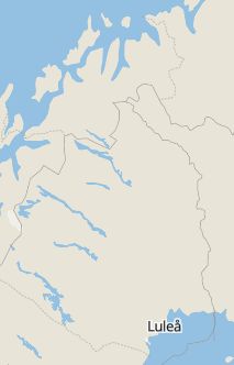 Översiktskarta som visar hela Sverige med en markör som visar ungefär var händelsen inträffat