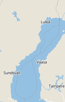 Översiktskarta som visar hela Sverige med en markör som visar ungefär var händelsen inträffat