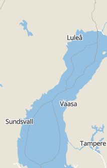 Översiktskarta som visar hela Sverige med en markör som visar ungefär var händelsen inträffat
