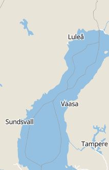 Översiktskarta som visar hela Sverige med en markör som visar ungefär var händelsen inträffat