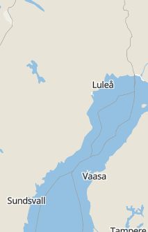 Översiktskarta som visar hela Sverige med en markör som visar ungefär var händelsen inträffat