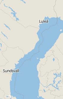 Översiktskarta som visar hela Sverige med en markör som visar ungefär var händelsen inträffat