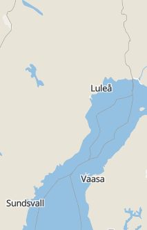 Översiktskarta som visar hela Sverige med en markör som visar ungefär var händelsen inträffat