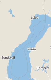 Översiktskarta som visar hela Sverige med en markör som visar ungefär var händelsen inträffat