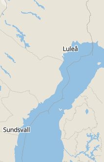Översiktskarta som visar hela Sverige med en markör som visar ungefär var händelsen inträffat