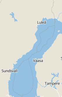 Översiktskarta som visar hela Sverige med en markör som visar ungefär var händelsen inträffat