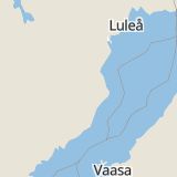 Karta som med röd fyrkant ramar in Burträsk, Skellefteå, Västerbottens län