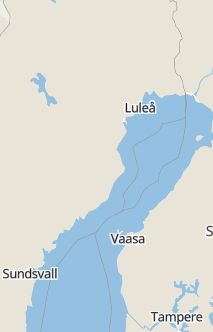 Översiktskarta som visar hela Sverige med en markör som visar ungefär var händelsen inträffat